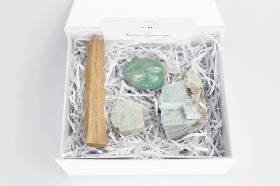 Manifesting Amazonite Crystal Gift Set