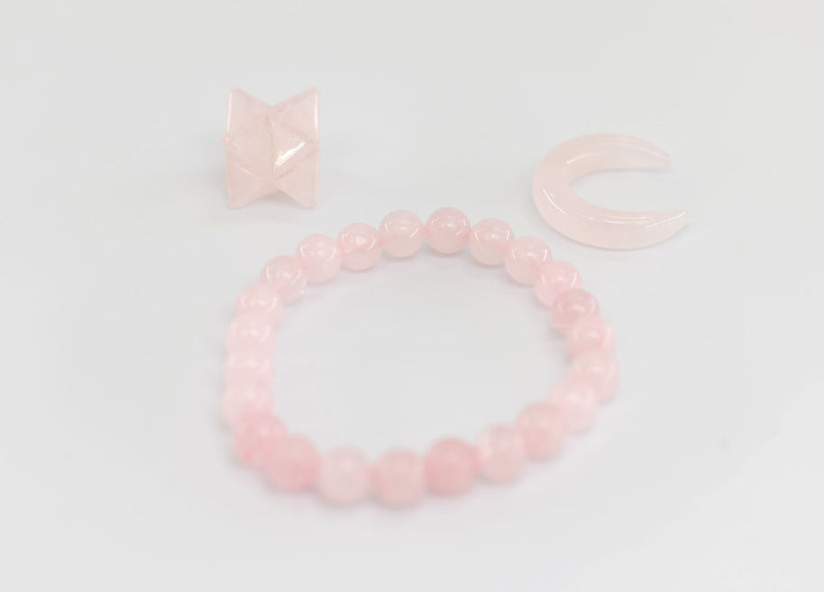 Rose Quartz Crystal Moon & Star Gift Set