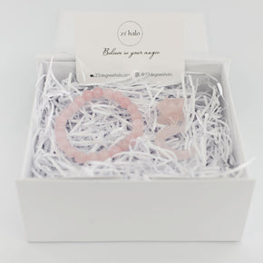 Rose Quartz Crystal Moon & Star Gift Set